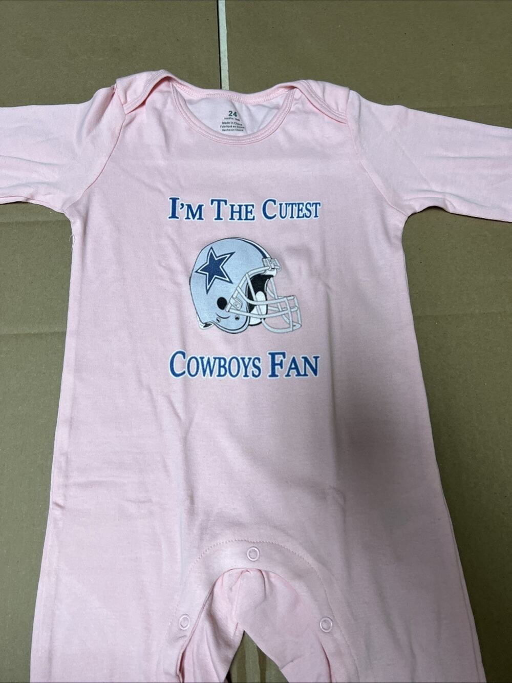 Baby Girl Pink Football Fan Sleeper Romper Cute Helmet Graphic Size 24 Months